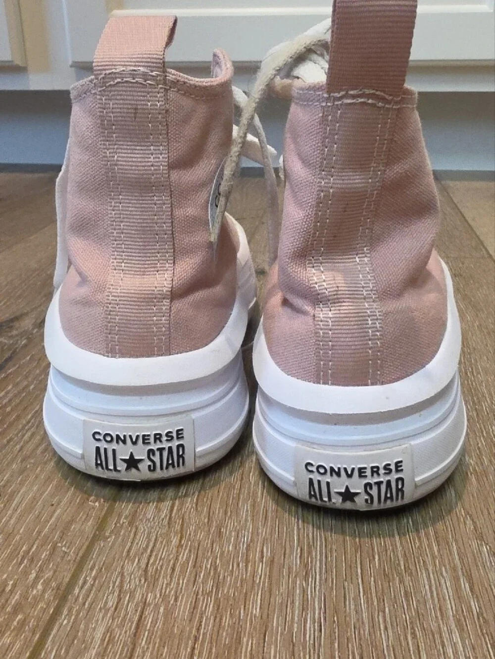 Converse Pink High-Top Canvas Sneakers with White Laces